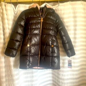 Black and pink girls puffer jacket